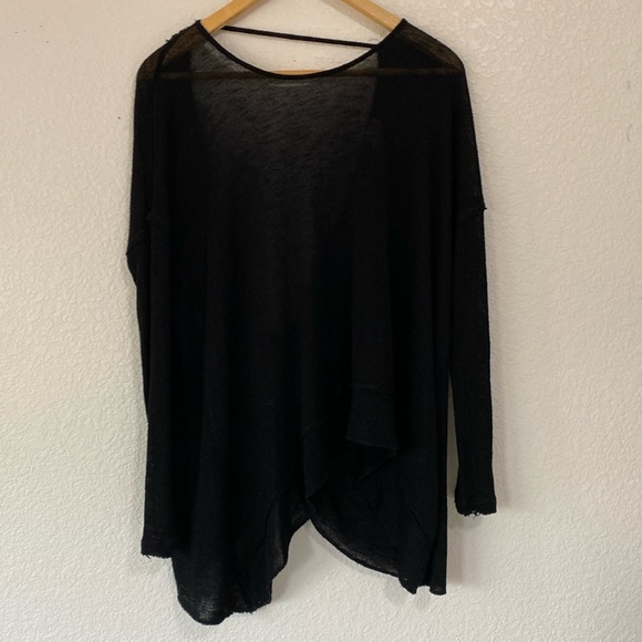 We The Free Black Sheer Open/Twist Back Top - Picture 4 of 10